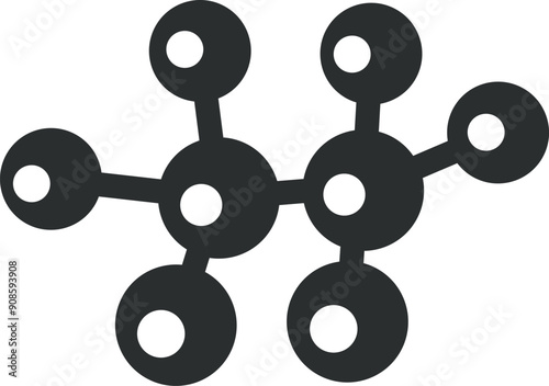 Molecule black icon. Chemical logo. Structure symbol