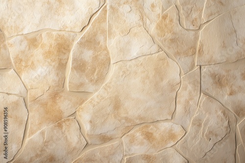 Warm beige concrete wall background features a textured surface with rough stone pattern, resembling aged sandstone. Dirty grey brush strokes create an abstract design.