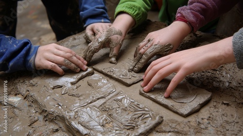 Children playing with clay art during an engaging hands-on creative activity