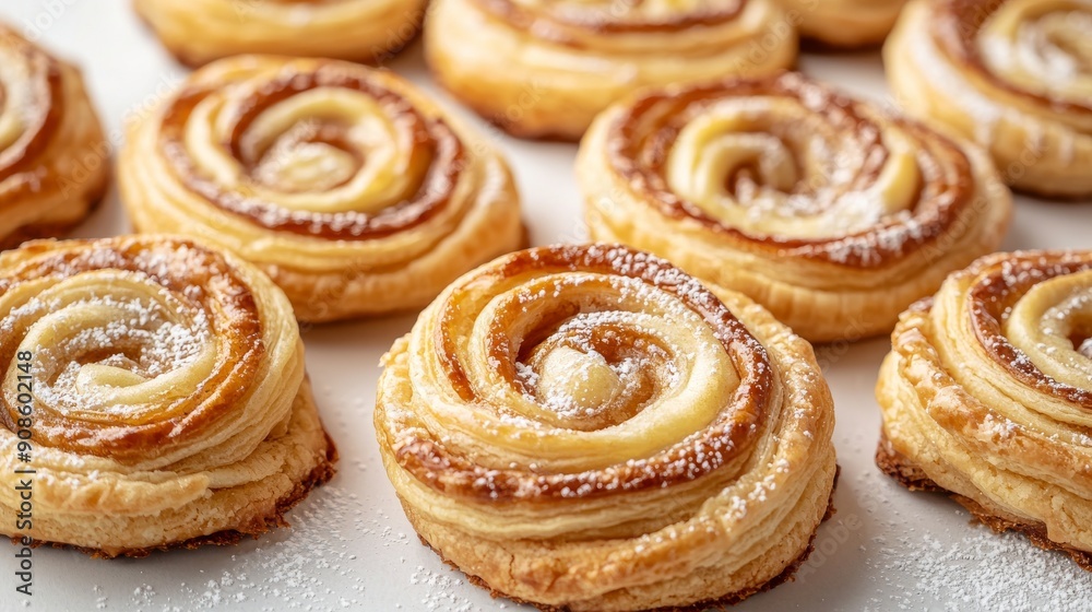 Freshly Baked Cinnamon Rolls with Powdered Sugar Freshly Baked Cinnamon Rolls with Powdered Sugar