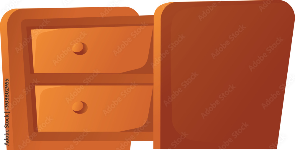 Chest drawer cartoon icon. Wooden room furniture Chest drawer cartoon icon. Wooden room furniture
