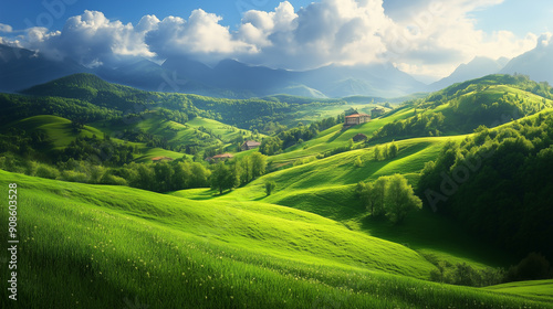 beautiful green landscape wallpaper 