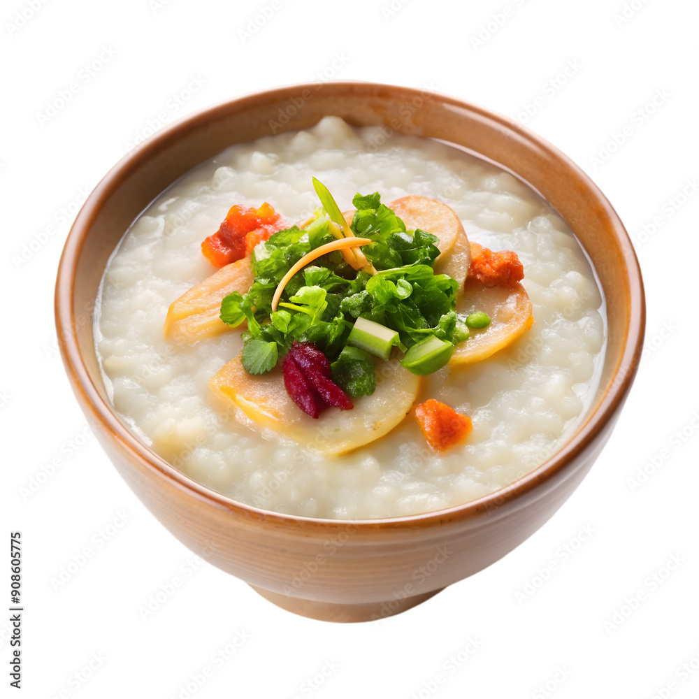 Cantonese congee Isolated on white background Cantonese congee Isolated on white background