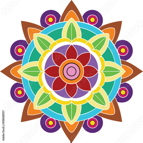 Sand Mandala vector design, Coloring Page  