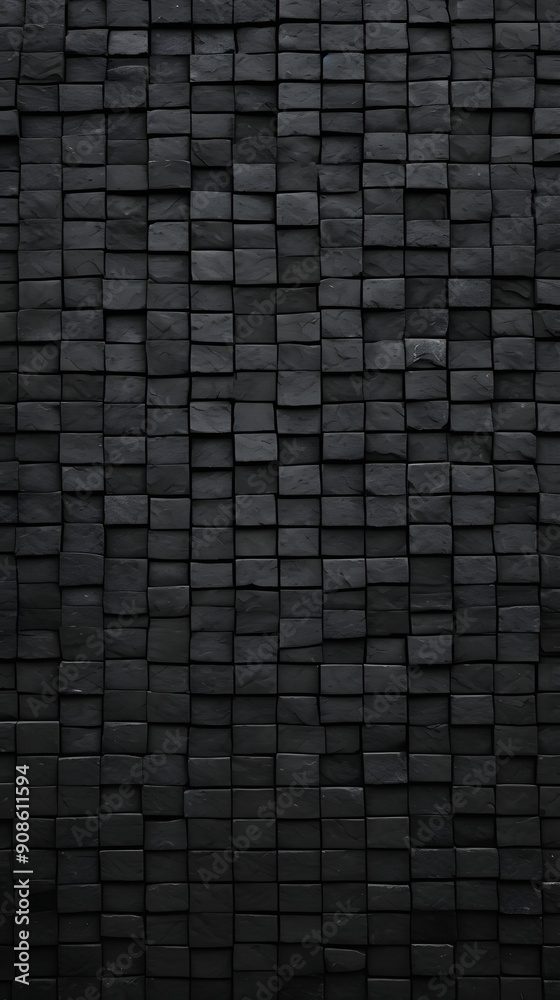 Digital dark gray brick wall abstract graphic poster background