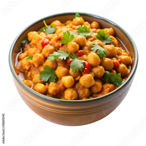 Chana masala Isolated on white background