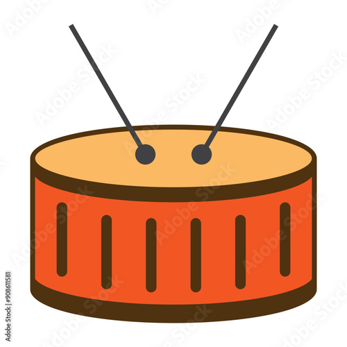 Drum Snare Icon musical instrument illustration