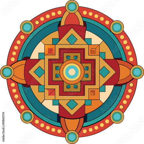 Sand Mandala vector design, Coloring Page  