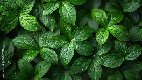 a pile of green leaves background