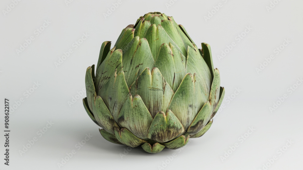 Fototapeta premium A whole artichoke isolated on white