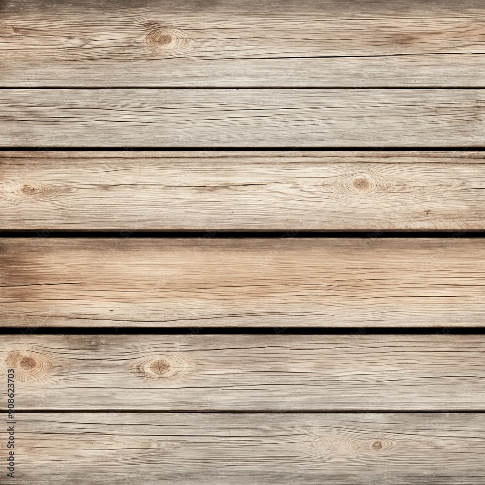 Fototapeta premium Old rustic wooden table surface with a dark brown, rough grain texture and wooden background. Light falls on the wood, creating a warm and bright ambiance.