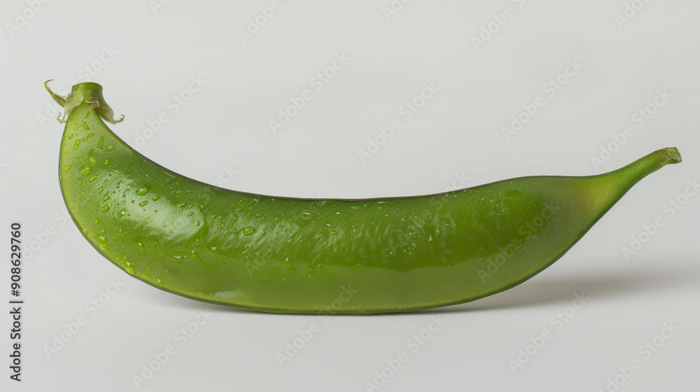 A whole sugar snap pea isolated on white A whole sugar snap pea isolated on white