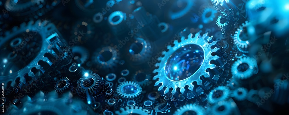 blue gear background blue gear background