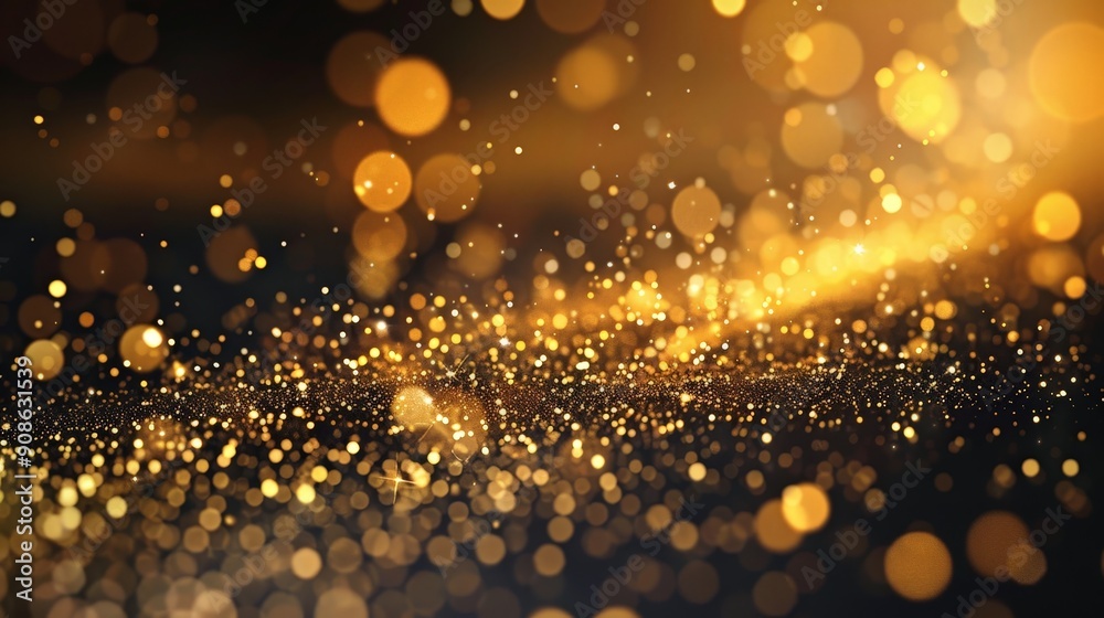 Glittering gold particles scattered over a smooth surface, ideal for festive and celebratory digital artwork Glittering gold particles scattered over a smooth surface, ideal for festive and celebratory digital artwork