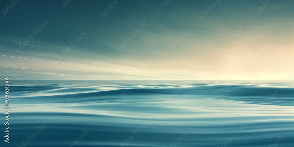 Obraz premium Serene waves under twilight sky