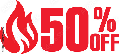 50 Percent OFF E-commerce Discount Offer Tags Design Template Vector Illustration