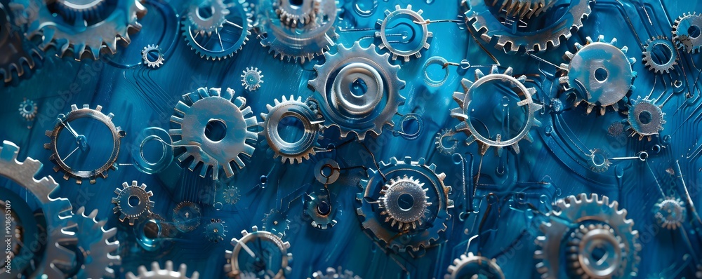 blue gear background blue gear background