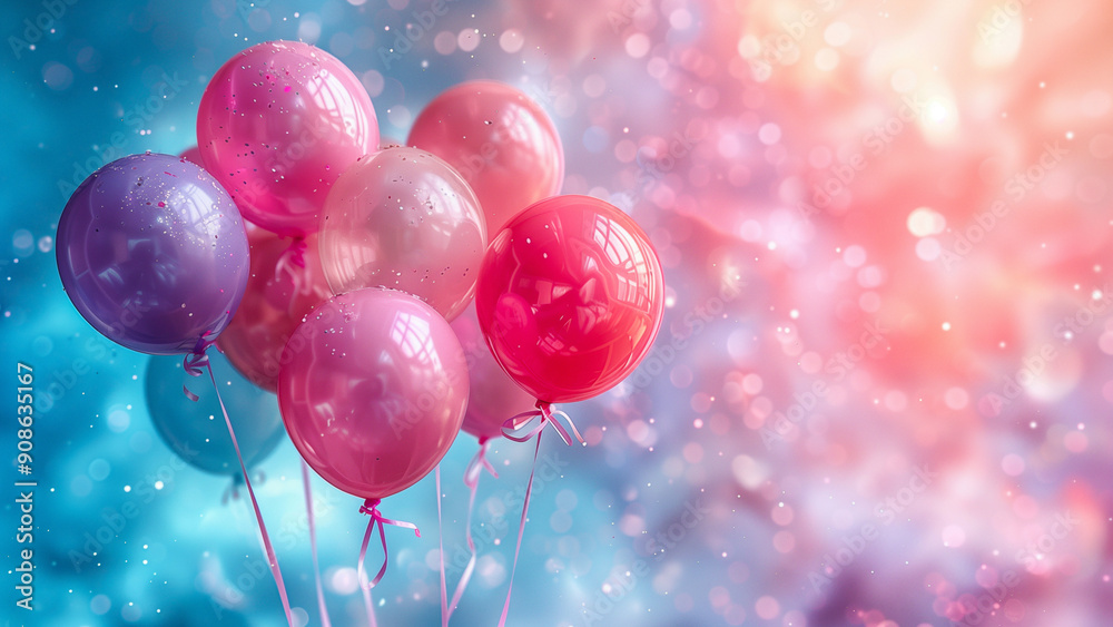 Party Balloons Background with Copy Space. Colourful Balloons for Birthday Parties Party Balloons Background with Copy Space. Colourful Balloons for Birthday Parties