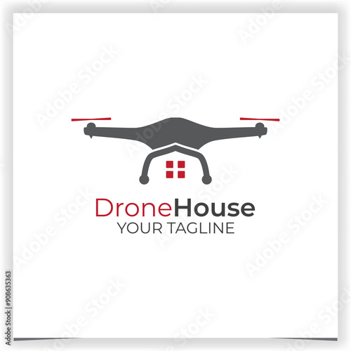 drone house logo design template