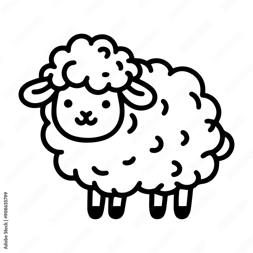 Obraz premium Cute cartoon sheep clip art