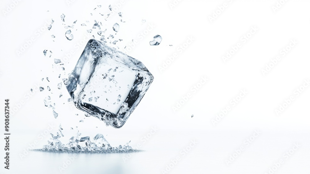 Ice cube in water Ice cube in water
