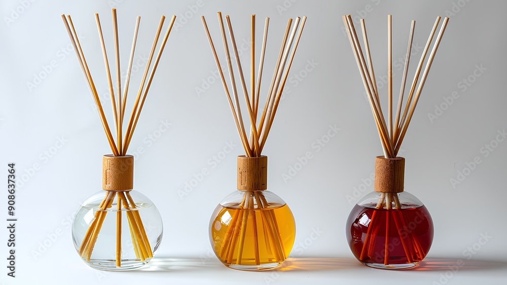 Elegant Reed Diffusers: Aromatic Bliss isolate on white background Elegant Reed Diffusers: Aromatic Bliss isolate on white background