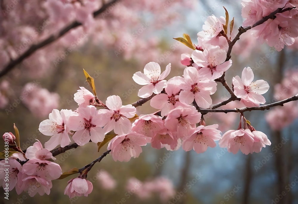 Beautiful nature spring background with a branch of blooming sakura Beautiful nature spring background with a branch of blooming sakura