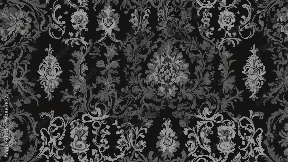 Fototapeta premium abstract victorian wallpaper with shades of grey for b background