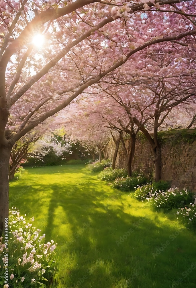 Beautiful nature spring background with a branch of blooming sakura Beautiful nature spring background with a branch of blooming sakura