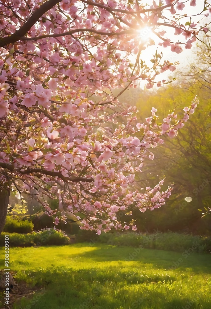 Beautiful nature spring background with a branch of blooming sakura Beautiful nature spring background with a branch of blooming sakura