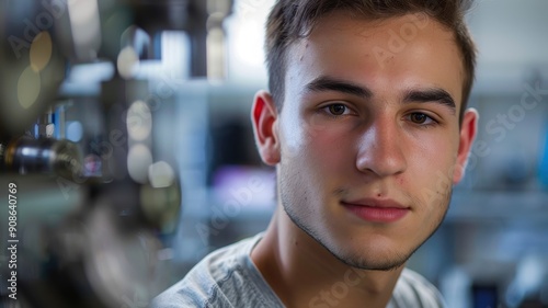 A close-up portrait of a yo...
