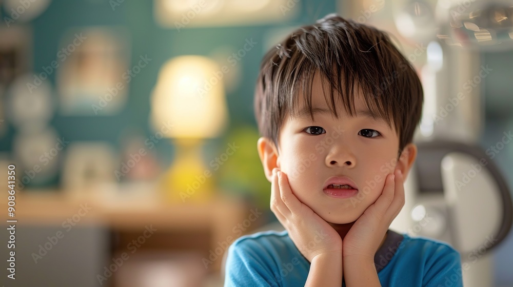 Portrait of a Young Boy Looking Pensively Portrait of a Young Boy Looking Pensively