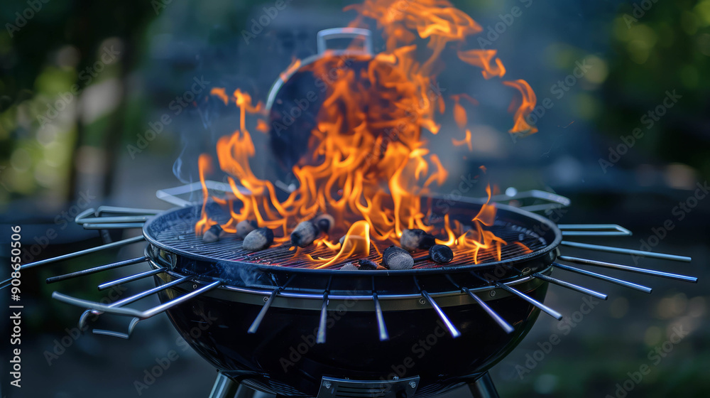 photo of bbq grill, flames, AI Generative photo of bbq grill, flames, AI Generative
