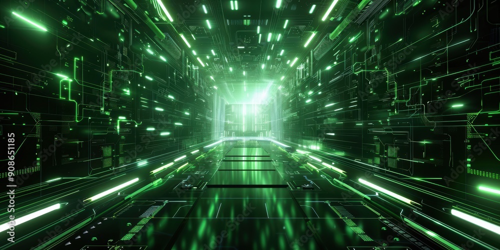 Digital Tunnel - Futuristic Pathway Digital Tunnel - Futuristic Pathway