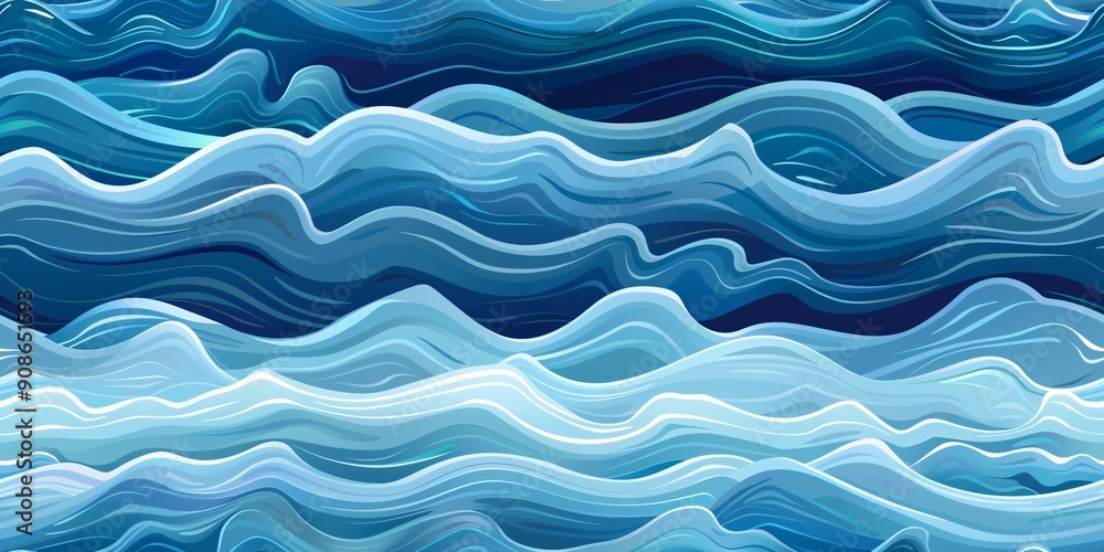 A seamless marine design featuring a repeating ocean wave pattern. A seamless marine design featuring a repeating ocean wave pattern.