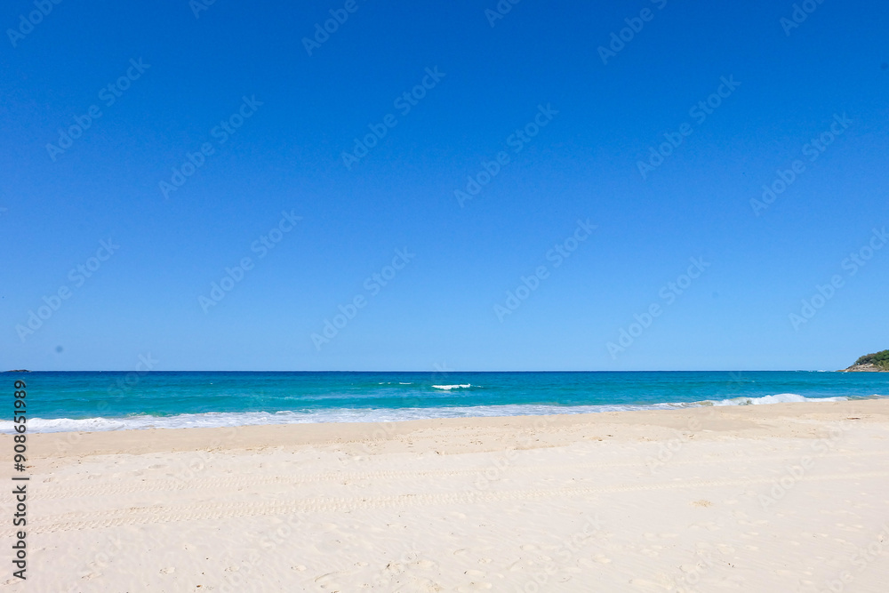 A beautiful sunny blue sky summer day at North Stradbroke island, Cleveland, Brisbane, Queensland, Australia A beautiful sunny blue sky summer day at North Stradbroke island, Cleveland, Brisbane, Queensland, Australia
