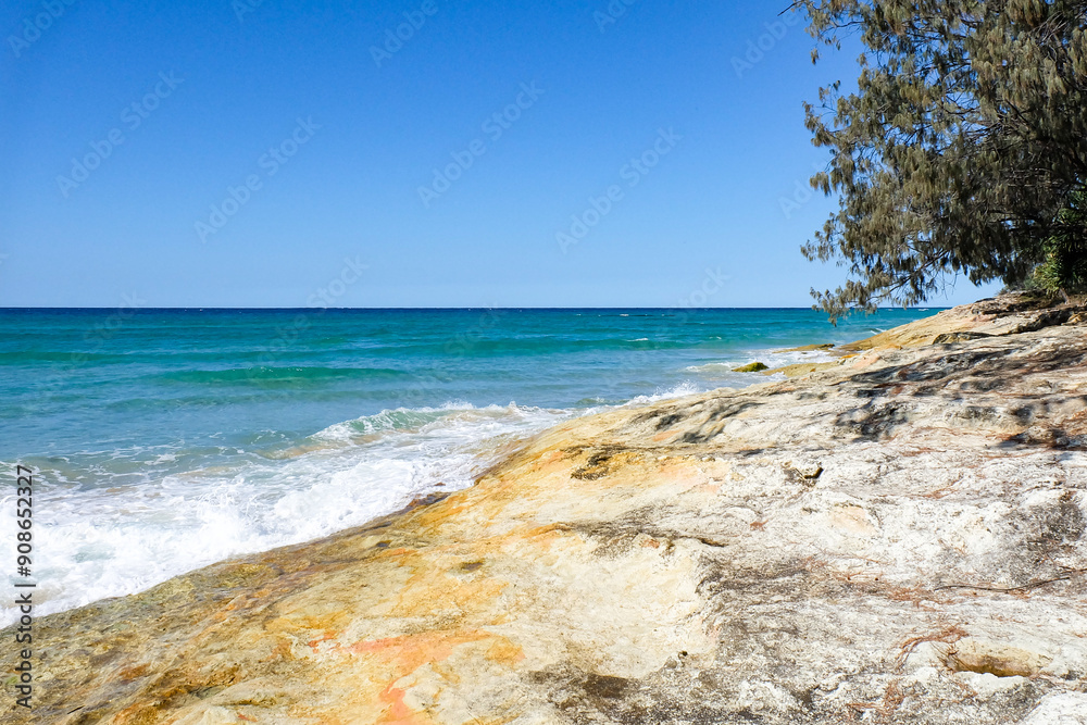 A beautiful sunny blue sky summer day at North Stradbroke island, Cleveland, Brisbane, Queensland, Australia A beautiful sunny blue sky summer day at North Stradbroke island, Cleveland, Brisbane, Queensland, Australia