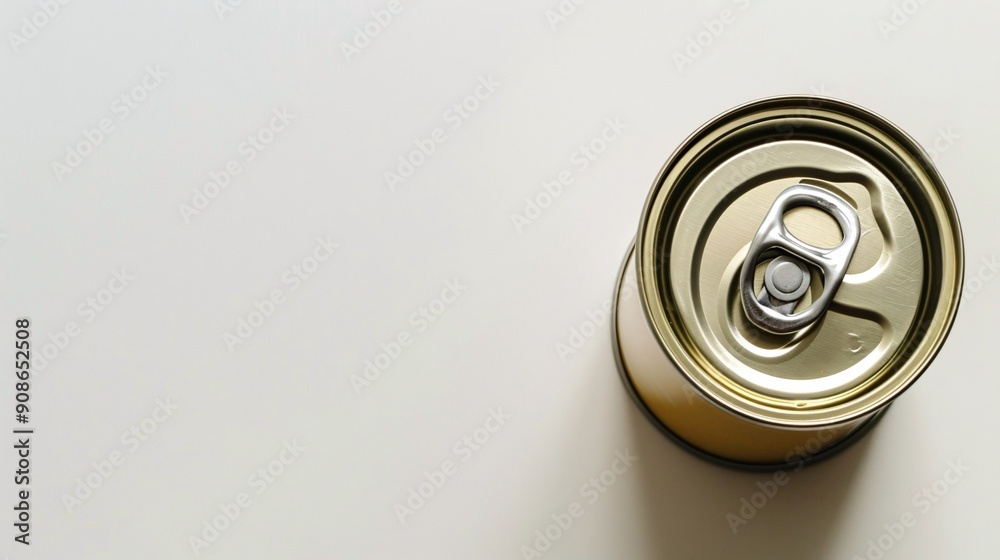 Cylindrical food container viewed from above on a plain background. Cylindrical food container viewed from above on a plain background.