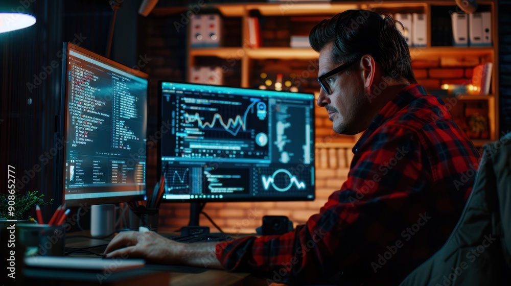 The programmer at his workstation The programmer at his workstation