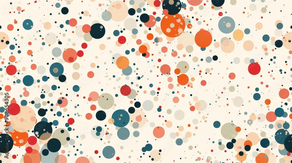 A seamless abstract dot pattern in soft colors 