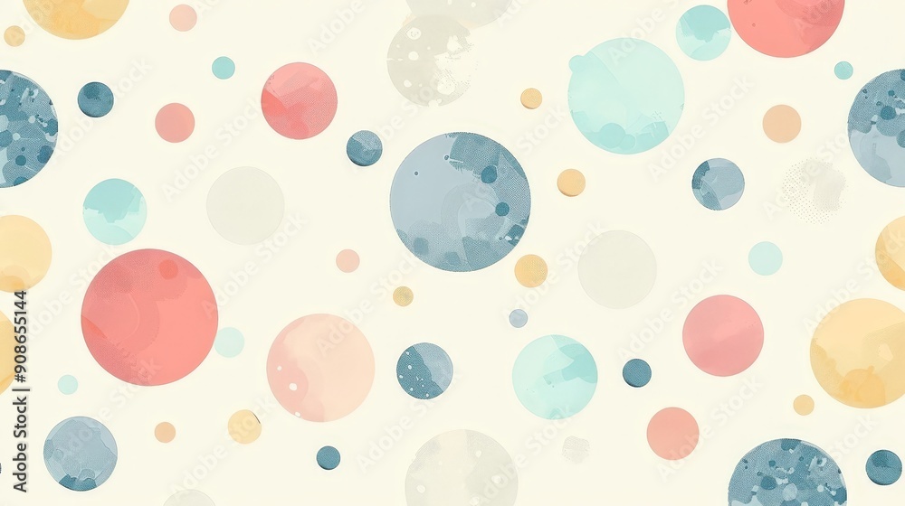 A seamless abstract dot pattern in soft colors 