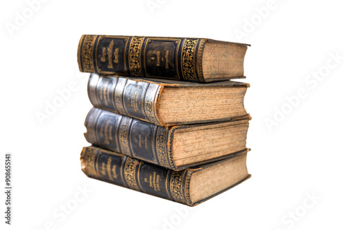 Vintage books isolated on the transparent background