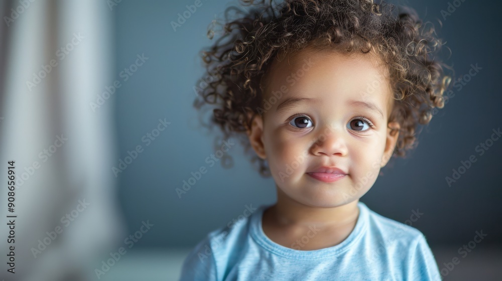The adorable curly-haired child The adorable curly-haired child