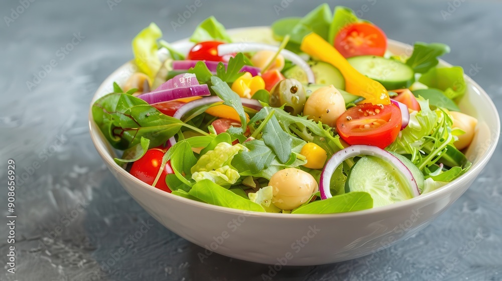 A nutritious and colorful salad bowl with a variety of ingredients A nutritious and colorful salad bowl with a variety of ingredients