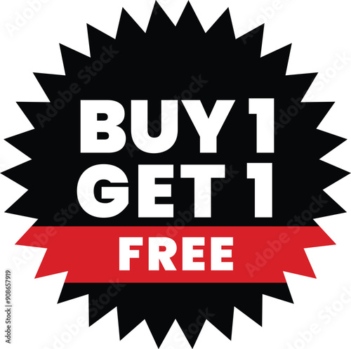 Buy 1 Get 1 Free E-commerce Discount Offer Tags Design Vector Illustration