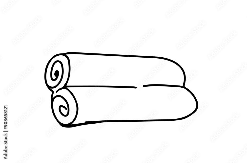 Cinnamon Hand Drawn Illustration. Aroma Spice Ingredient. Simple Black and White Drawing. Cinnamon Hand Drawn Illustration. Aroma Spice Ingredient. Simple Black and White Drawing.