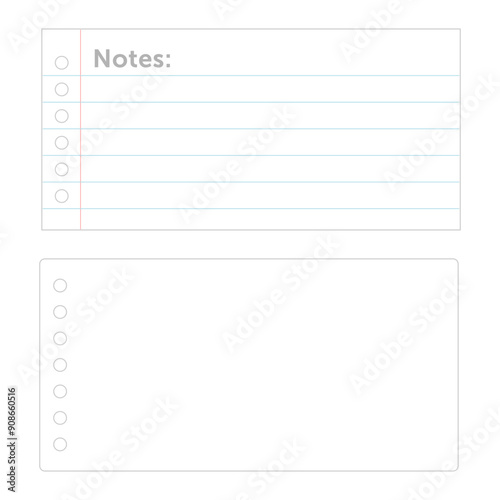 2 notes papers with a stork on transparent background vector illustrations for thumbnail images