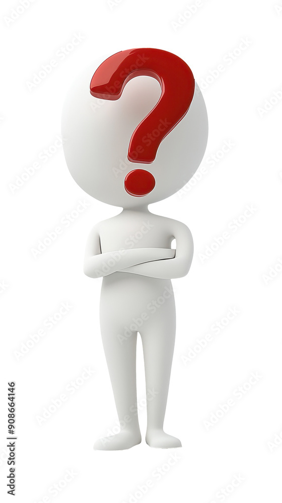 Human Figure With Red Question Mark Symbol Human Figure With Red Question Mark Symbol