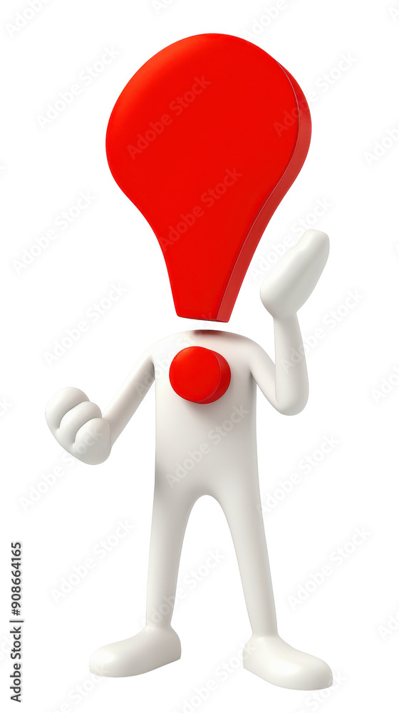 Human-Like Figure With Red Exclamation Mark Human-Like Figure With Red Exclamation Mark