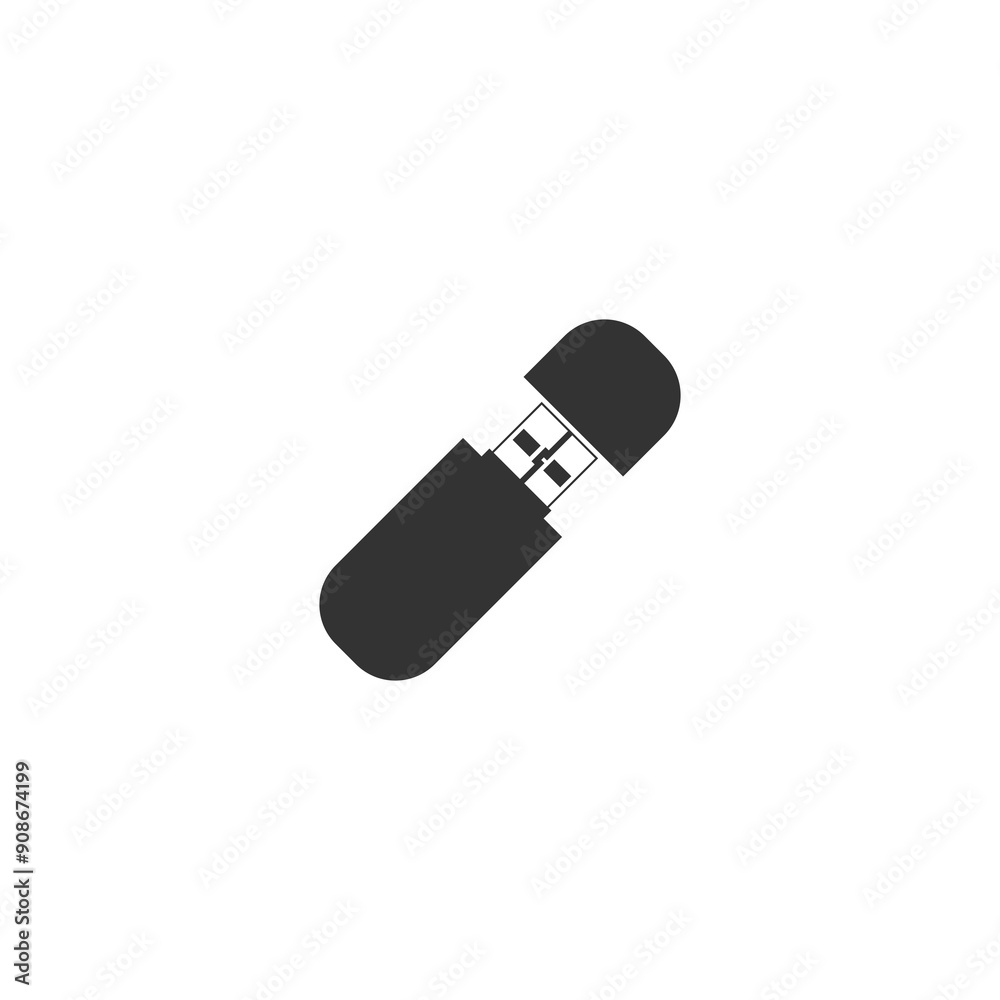 USB icon isolated on transparent background USB icon isolated on transparent background